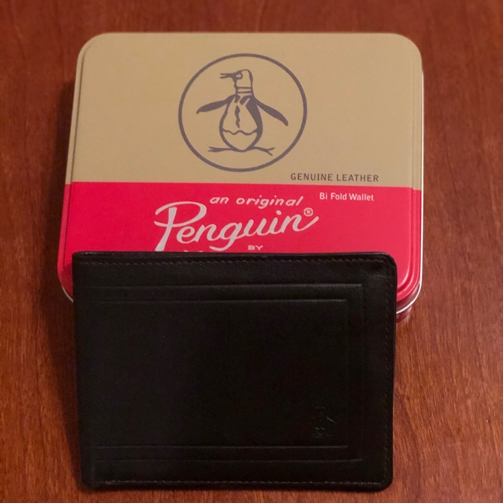 Brand new penguin leather wallet (black)